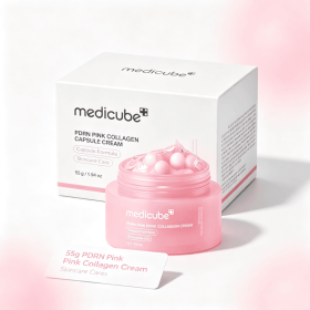 1.94oz Pink Collagen Capsule Face Cream, Moisturizing Facial Cream with PDRN Sodium DNA & 5% Niacinamide