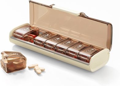 Weekly Pill Organizer,Portable 7 Day Pill Box,Moisture Proof Medicine Pill Organizer,Travel Pill Case with BPA-Free Material