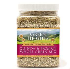 Whole Quinoa Brown Rice Mix - 24 Ounce / 680 Grams Jar (15+ Servings) - Proudly Made in America - Healthy Nourishing Essentials by Green Heights