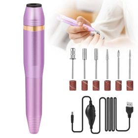 Portable Electric Nail Drill, Professional Nail File Kit For Acrylic, Gel Nails, Manicure Pedicure With Nail Drill Bits Sanding Bands Rose Gold (Option: Multicolour)