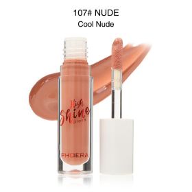 Solid Jelly Lipstick Crystal Lip Balm Water Wave Mirror Lip Gloss Long Lasting Moisturizing Lip Glaze Lip Care Makeup (Option: 107NUDE)
